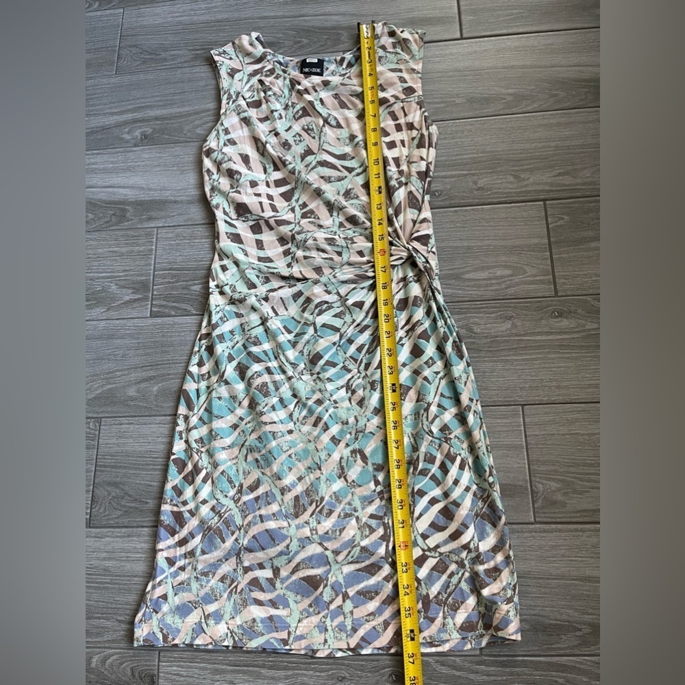 Anthro Nic + Zoe Blue/Turquoise Geometric Midi Dress, Size Petite Small••• - Picture 12 of 12